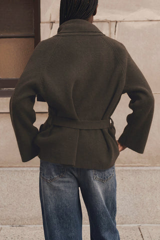 Commander Riding Cardigan in Army