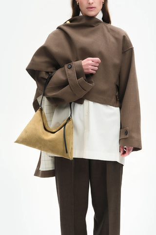 Small Penelope Tote in Khaki Suede