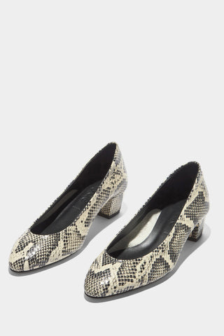 Helia Low-Cut Pumps in Creamy Snake