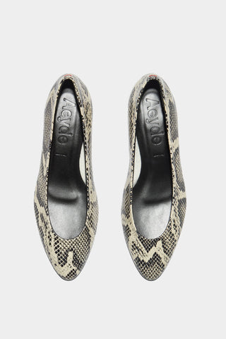 Helia Low-Cut Pumps in Creamy Snake