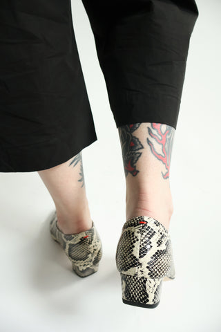 Helia Low-Cut Pumps in Creamy Snake