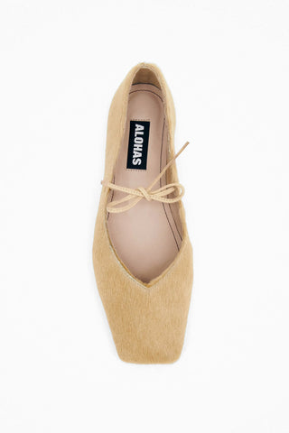 Sway Leather Ballet Flats in Soft Beige