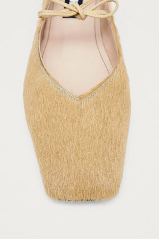Sway Leather Ballet Flats in Soft Beige