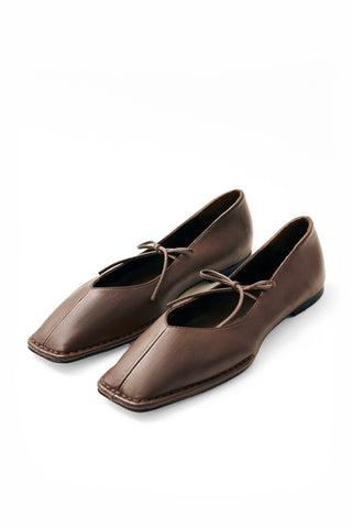 Sway Leather Ballet Flat in Chestnut Brown