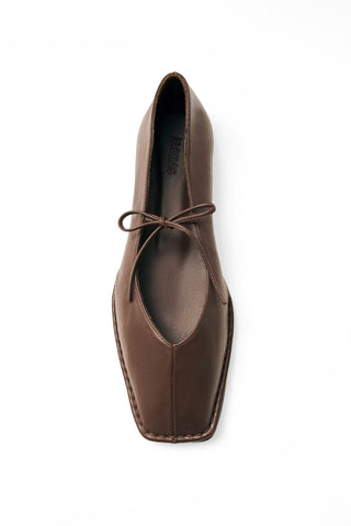 Sway Leather Ballet Flat in Chestnut Brown