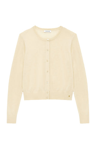 Moni Crop Cardigan in Butter Yellow