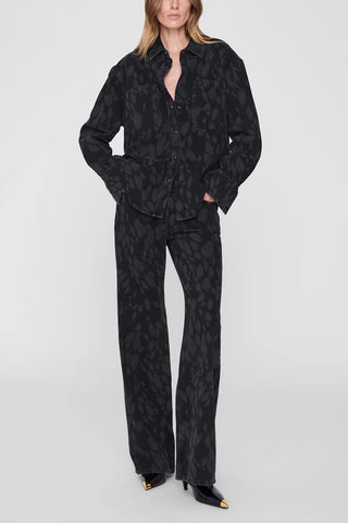 Samy Shirt in Abstract Washed Black