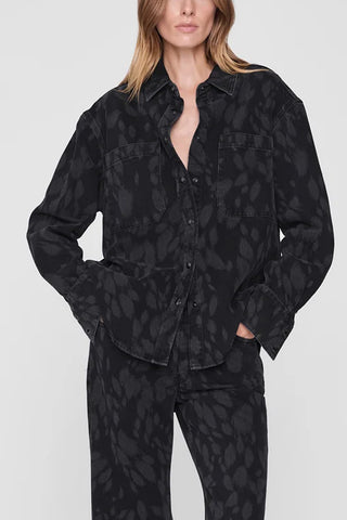 Samy Shirt in Abstract Washed Black