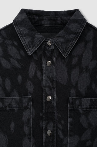 Samy Shirt in Abstract Washed Black
