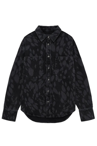 Samy Shirt in Abstract Washed Black