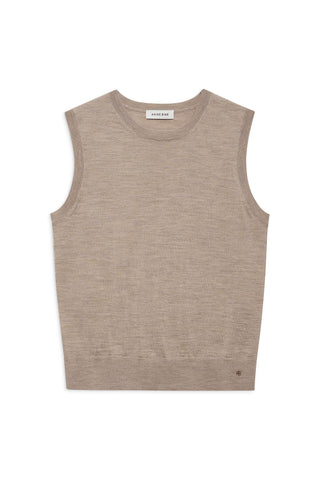 Moni Crop Tank in Stone Melange