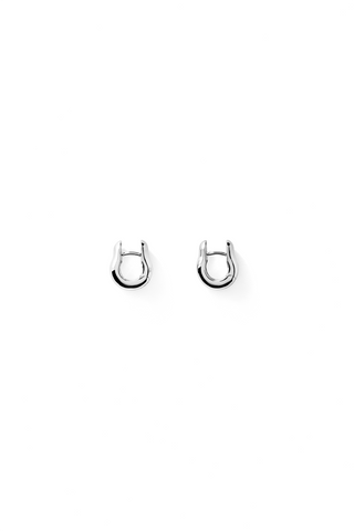 Mini Ample Hinge Hoops in Silver