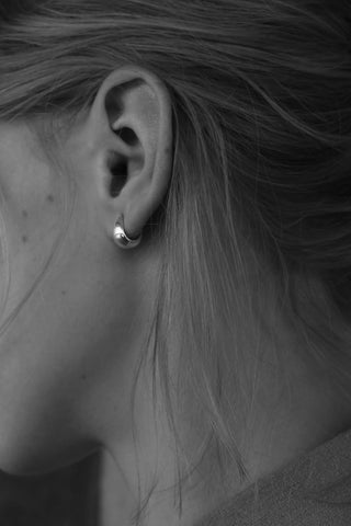 Petite Gentle Slope Hoops in Silver