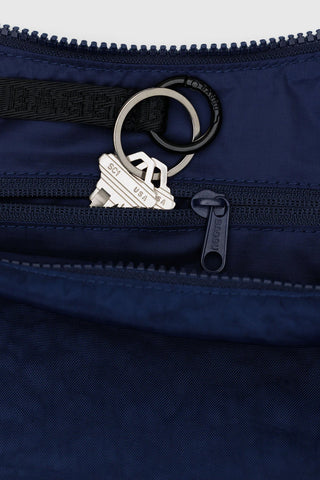 Medium Nylon Crescent Bag in Navy