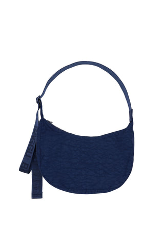 Medium Nylon Crescent Bag in Navy