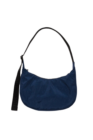 Medium Nylon Crescent Bag in Navy