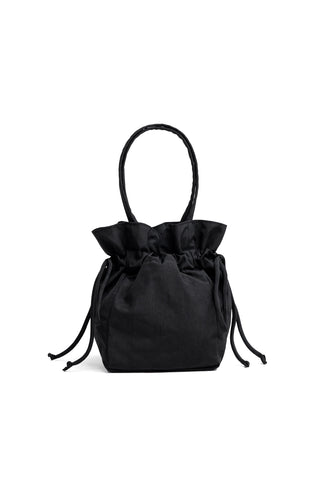 Nylon Drawstring Bag in Black