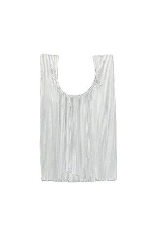 Pleated Baggu in Chrome Metallic