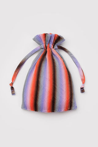 Pleated Baggu in Gradient Stripe Poppy/Lilac