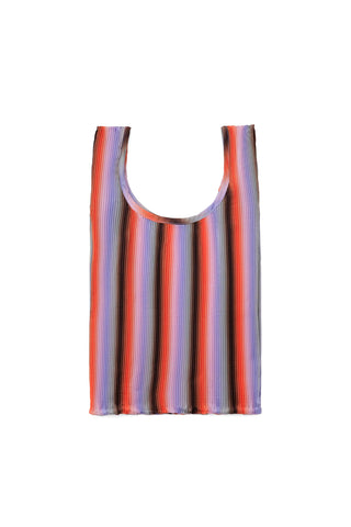 Pleated Baggu in Gradient Stripe Poppy/Lilac