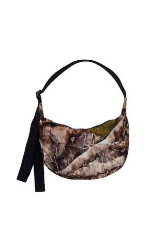 Small Nylon Crescent Bag in Photo Forest