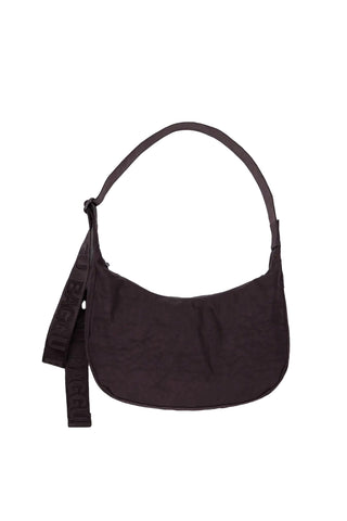 Medium Nylon Crescent Bag in Chocolate Plum