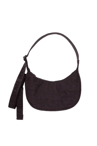 Small Nylon Crescent Bag in Chocolate Plum
