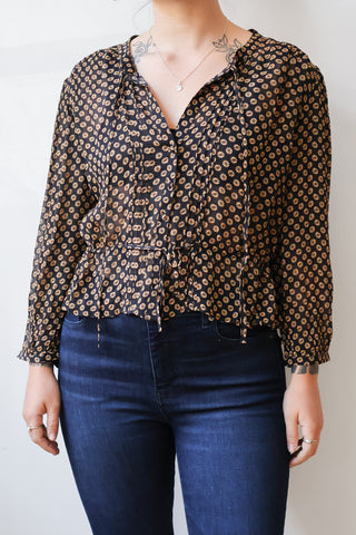 Berry Blouse in Shibori Daisy Black