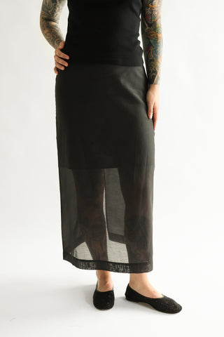 Esta Silk Organza Skirt in Black