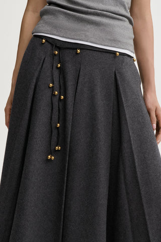 Vella Beaded Cord Belt in Black