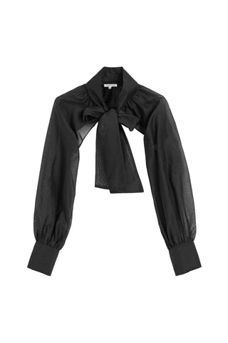 Canny Silk Organza Bolero Top in Black
