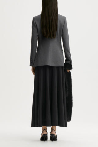 Claye Single Breasted Blazer in Dark Grey Melange