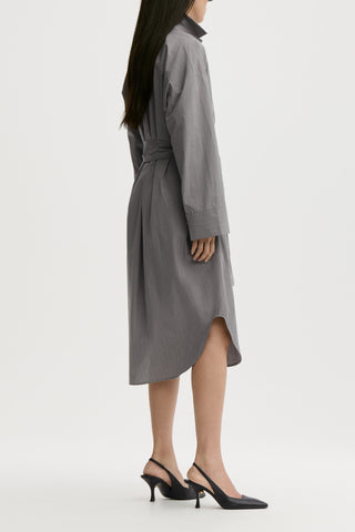 Derris Dress in Grey Stripe