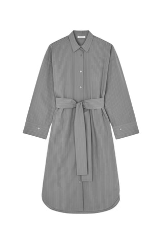 Derris Dress in Grey Stripe