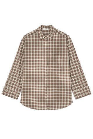 Derris Flannel Organic Cotton Shirt in Fosil
