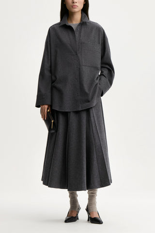 Eden Maxi Skirt in Dark Grey Melange