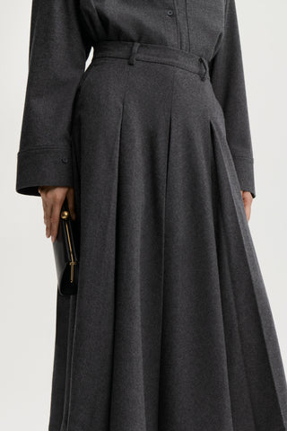 Eden Maxi Skirt in Dark Grey Melange