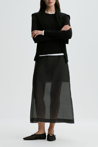 Esta Silk Organza Skirt in Black