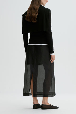 Esta Silk Organza Skirt in Black
