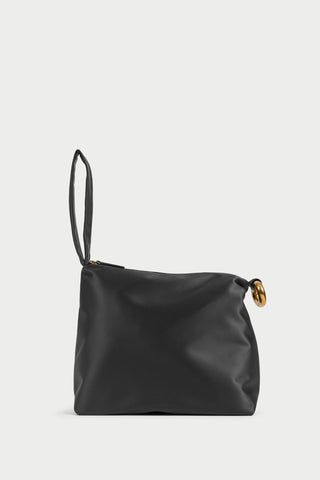 Isadora Satin Pouch in Black