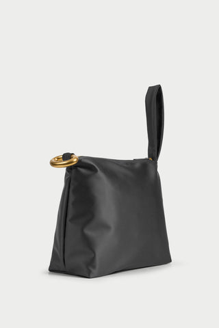 Isadora Satin Pouch in Black