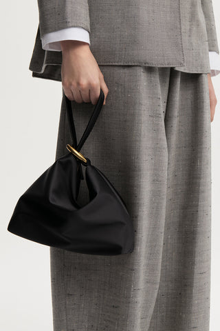 Isadora Satin Pouch in Black
