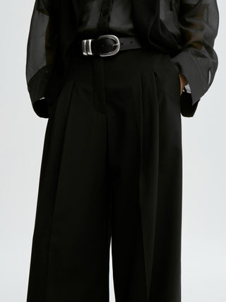 Taalia Wide Leg Trousers in Black