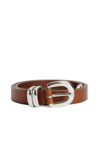 Zoilo Belt in Dark Brown with Silver
