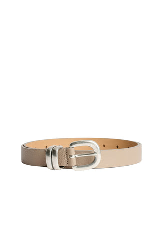 Zoilo Belt in Old Beige with Silver
