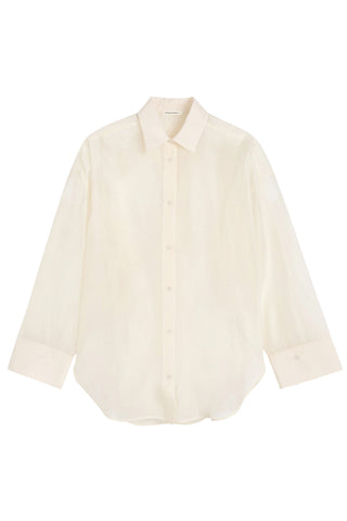 Derris Silk Organza Shirt in Soft White