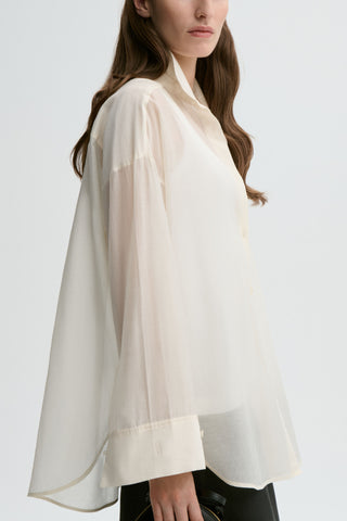 Derris Silk Organza Shirt in Soft White