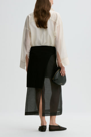 Derris Silk Organza Shirt in Soft White