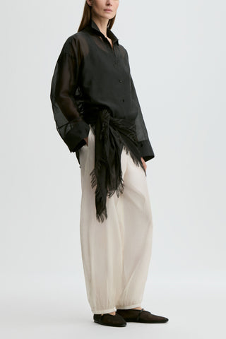 Derris Silk Organza Shirt in Black
