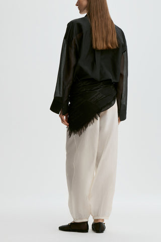 Derris Silk Organza Shirt in Black